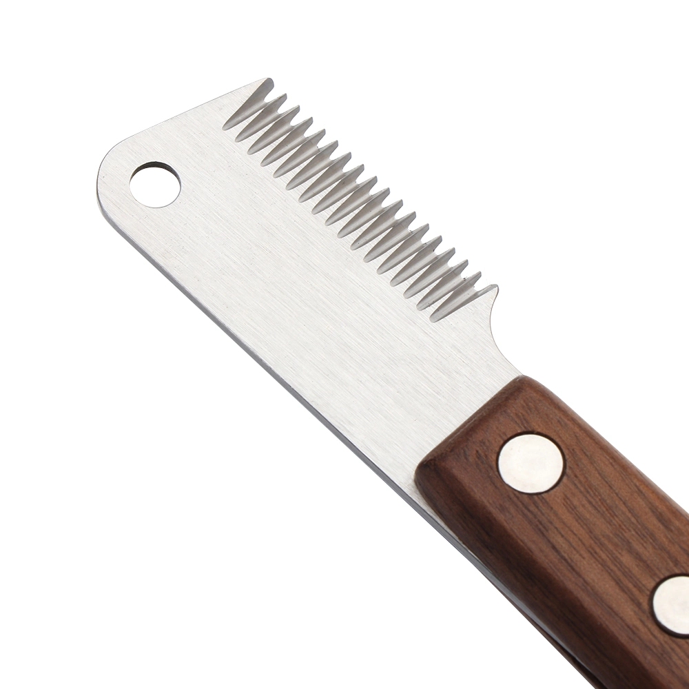 Pet Comb Walnut Wooden Handle Dog Plucking Knife Comb Cat Hair Removal Wood Comb